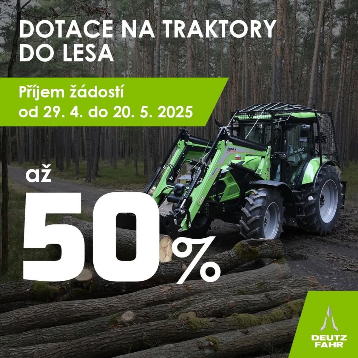 Dotace až 50 % na traktory do lesa